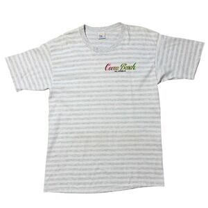 Vintage 90s Cal Cru Cocoa Beach Florida Neon Art Striped Graphic T-shirt L/XL